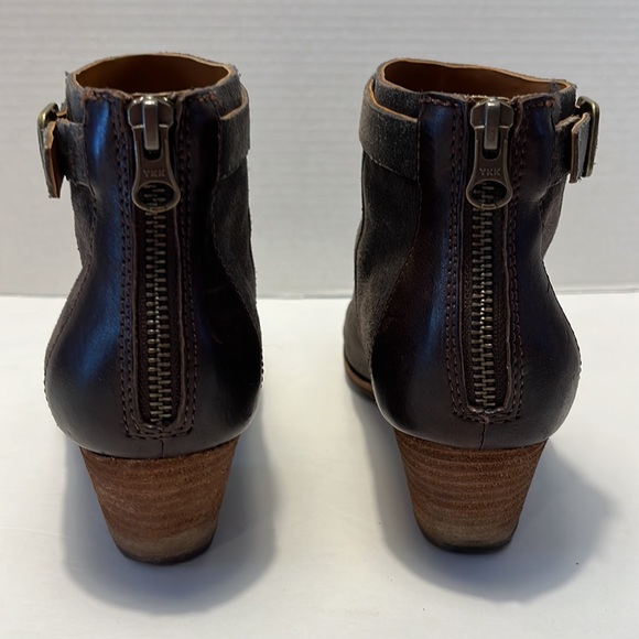 Kork-Ease Madelena Taupe Gray Ankle Booties, Back Zip, Size 7 M, Distressed - Picture 4 of 12